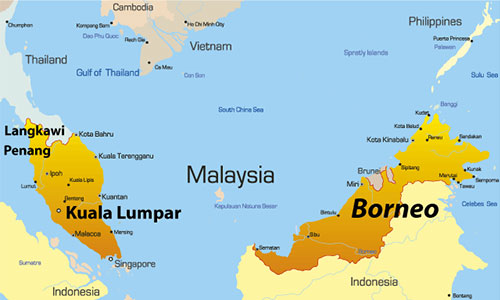 موقعیت جغرافیایی و جمعیت کشور مالزی